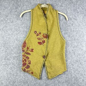 Scrapbook Originals Vest Top Womens M Gold Mustard Yellow Cutoff Sweatshirt Boho